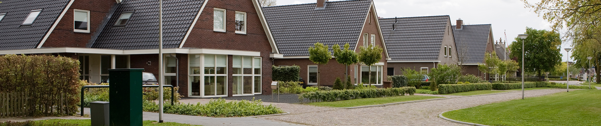 Huizen in een groene woonomgeving